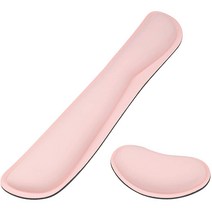 고품질 메모리폼 마우스 키보드 손목받침대 팜레스트 노트북 손목보호대 쿠션 (가죽재질) 핑크 민트, 1.마우스 손목보호패드:핑크