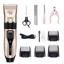 강아지바리깡 강아지 이발기 바리깡 dog hair clipper kit 애완 동물 헤어 트리머 손질 전기 면도기 세트 usb 충전식 low noise electric for, 세트 c