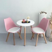 올데이즈 에펠체어 식탁의자 2p, 핑크화이트