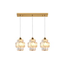 헤라 골드 크리스탈 포인트 카페 오로라 침실 거실 레스토랑 식탁 1등 펜던트 조명 등, 6W 삼색변환 콘벌브 (주광색/주백색/전구색), 3등