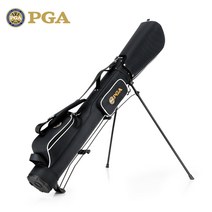 PGA 남자 여성 휴대용 골프 스탠드백 하프백 캐디백 6~7개입 방수 나일론 클럽, 블랙