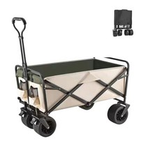세계일주 아웃도어 캠핑 폴딩 카트 라지 휠 + 수납가방 세트 ZY47, 미색, A