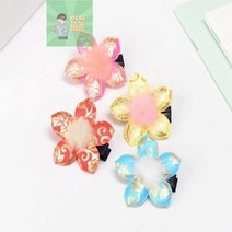 한복집게핀 한복밍크플라워집게핀 여아 아동 액세서리 설날 명절