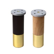 가구가구또가구 원목링투톤발 125mm 원목다리 가구다리, 오크&골드, 1개