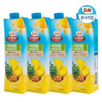 Dole 프리미엄 과즙주스 파인애플 1000ml 4팩, 1000ml 파인애플 4개
