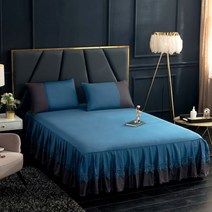 레이스 100% 면 더블 맞춤법 침대 스커트 매트리스 커버 160x200 140x200 133x72Fabric 침실 장식 통기성, bed skirt lan_90x200cm 1pc