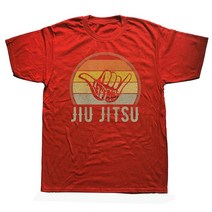 Let&39;s Roll-Jiu Jitsu 손 빈티지 일몰 재미 있는 무술 티셔츠 코튼 스트리트 웨어 반팔 여름 남성 의류, 03 RED_05 XL