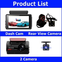 자동차 DVR 카메라 블랙박스 후방 전방자동차 DVR 레코더 대시캠 FHD 듀얼 레코드 비디오 녹화 대시 카메, 01 Front  And Rear View_01 8G