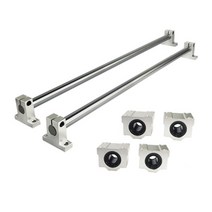 광축 선형 레일 샤프트 od 8 10 12mm 100-600mm + scs8uu scs1012uu 선형 베어링 블록 + sk8 10 12 베어링 지지대, 10mm, 600mm