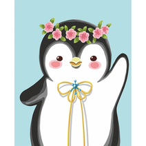 투코비 DIY 유화그리기 40x50 화관 쓴 펭귄 5584