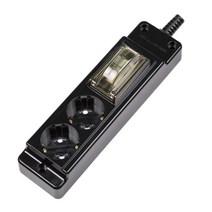 현대일렉트릭 블랙 4000W 고용량 멀티 콘센트 배선 2구, 1.5m, 1개