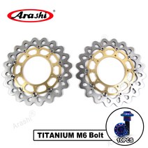 Arashi 오토바이 CNC 완전 부동 플로팅 브레이크 디스크 로터 에 YAMAHA V MAX 1700 2009- 2011 2012 2013 2014 2015 2016 V1700, 금색+파랑나사