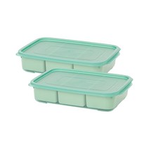 이지앤프리 튼튼이 웨이브킵 냉동실 나눔 정리용기 3칸 1700ml, 1개입, 2개