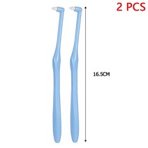 2pcs L 모양 푸시당겨 치간 칫솔 치열 교정 치아 화이트닝 구강 위생 관리, 7.Blue 2pcs