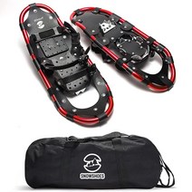 Snowshoes 경량 알루미늄 조절 가능한 래칫 바인딩 남성 및 여성용 (휴대용 토트백 블루 25 x 8인치), 25(120-200lbs)
