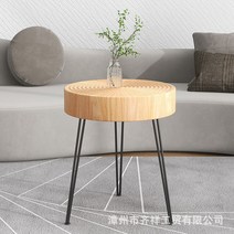 엔틱 나이테 통나무 디자인 원형 탁자 테이블 원목 거실 티테이블 소파 좌식 좌탁 인테리어, 소형 지름40높이46