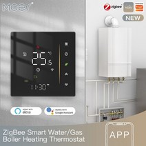 가정용전기보일러 전기 순간온수기 moes zigbee 온도 조절기 물 바닥 난방 가스 습도의 실내 온도 조절기 tuya alex 함께 돼지꼬리히터 대체 심야 전기온수기 상향식, 물 가스 보일러 bk