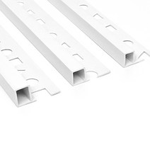 PVC 사각 플라스틱 재료분리대 화이트 타일몰딩 마감재 꼼꼼이 코너비드, 12mm, 1개