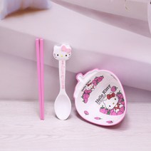 헬로키티 캐릭터 멜라민 친환경 접시 어린이 예쁜 그릇 과일 케익 미니 접시 아동 식기 세트, S