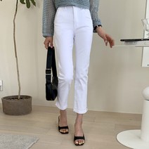 네쥬 여성 봄 여름 일자 속밴딩 슬림핏 바지 면 팬츠