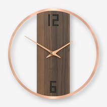 [국내 수제작] 원형밴드 인테리어 벽시계 - 로즈골드 무소음 친환경 집들이선물, 샌드블루-가로(무소음)