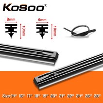 차량용 자동차 와이퍼 1pcs 앞 유리 윈드 스크린 8mm 6mm 블레이드 교체 인서트 리필 고무 스트립, 28인치 700mm