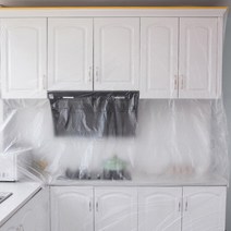 인테리어공사 대형 비닐 커버 먼지오염방지 덮개 페인트튐방지 마스킹비닐 커버링테이프, 스티커형4x20m