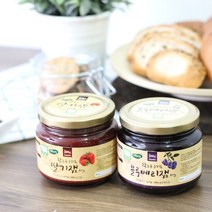 참농꾼 진한생과일의 풍미 유기농 딸기잼과 블루베리잼, 딸기잼580g, 1개, 580g