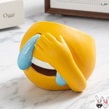 Mar.01 223번 재떨이 캐릭터 재떨이 창의적이고 개성 있는 패션 사무실 인테리어 소품 재떨이 재떨이가 날아가지 않도록Z, (얼굴 을 가리 고) 재떨이 [노란색], 1개