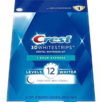 Crest 3D 화이트스트립 1시간 익스프레스 치아 미백 스트립 키트 20강아지10강아지 팩, 1개