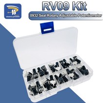 rv09 키트 수직 12.5mm 샤프트 1k 2k 5k 10k 20k 50k 100k 1m 0932 가변 저항 9 유형 3pin 씰 회전식 전위차계, 없음