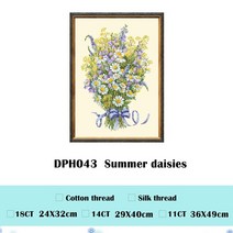 lily of the valley 데이지 크로스 스티치 패키지 18ct 14ct 11ct light yellow cloth cotton thread 자수 diy handmade 바, 하얀, 면사, 18ct 라이트 옐로우