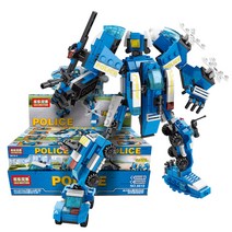 [알꿀밤-레고호환블럭-캐릭터] E경찰 합체로봇 세트E