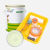 삼화페인트 아이생각 친환경 수성내부프로 4L + 도구세트, 아주연한그린