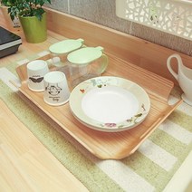 서빙트레이 카페 뷔페 우드 손잡이 쟁반, 상세 참조