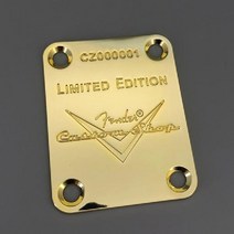 펜더 ST TL Squier 기타 용 커스텀 샵 넥 플레이트, U 21 CusShop Ltd Gold