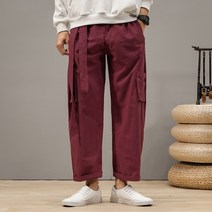 빅사이즈카고바지 DK89 차이나 남자 클래식 면린넨 와이드 루즈핏 긴바지 리본 팬츠 살다 벼슬 선바지 4994246053