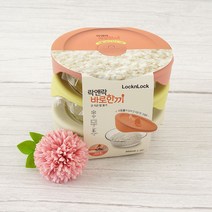 락앤락 바로한끼 밥용기3P 유리용기 냉동밥용기 355ml 핑크