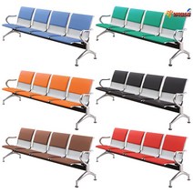 스텐 공항 의자 벤치 긴 4인 대기 클리닉 공공 병원, 4인승(실버그레이+그린패드)