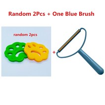 세탁소용 보풀제거기 수동 충전식애완 동물 헤어 리무버 세탁기 건조기 포수 재사용 가능한 고양이 개, 01 2pcs with blue brush