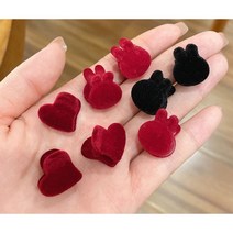큐티 벨벳 미니 헤어 클립 10p 헤어클립 헤어핀 헤어집게 머리핀, 10개, 바니레드