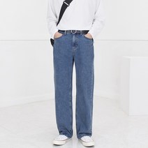 제이와이디에스 남성용 중청 롱 와이드 청바지 빅사이즈 데님 팬츠