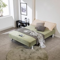 탄탄한 프레임리스 올인원 단면 매트리스 침대 발통 10cm 19.5cm 싱글 슈퍼싱글 더블 퀸, 08_그린, 03_높이 10cm(저상형침대 높이)