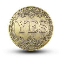 마술도구 YES or NO 기념 동전 꽃 YES NO 레터 코인 클래식 마술 트릭 장난감 클로즈업 마술 소품 쇼 도구, 한개옵션0