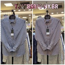 [예작] 신상핫아이템!!깅엄 체크 트윌 신사자수 긴소매 슬림셔츠YJ1FBS970-NY.BR