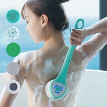 Zeresi 실리콘 전동 바디 브러쉬 5개 브러쉬 탈부착 가능 세트, 흰색, 흰색