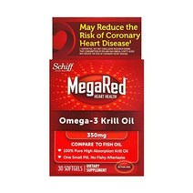 MegaRed 350mg 오메가-3 크릴 오일 - 생선 기름처럼 비린내 없는 뒷맛 30 소프트젤, 1개, 30개입