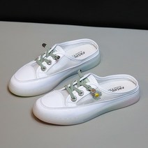 TTiiHot 여성용 하프 슬리퍼 캐주얼 플랫 컴포트 슈즈 2.5cm
