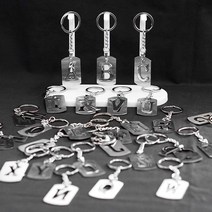 스틸 알파벳 키링 굿즈 열쇠고리 메탈 선물 커플 가방 차키 파우치 키홀더, O