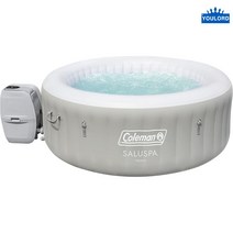 유로드 콜먼 살루스파 팽창식 온수 욕조 스파 4인용 월풀 야외 유아 풀장 미니수영장 그레이, 그레이 1개